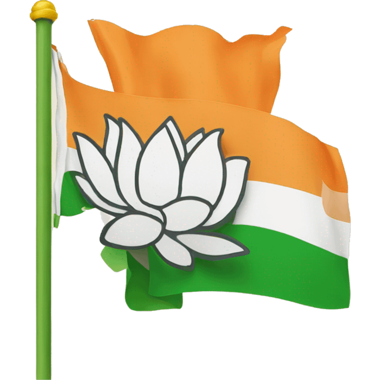 Lotus with indian national flag emoji