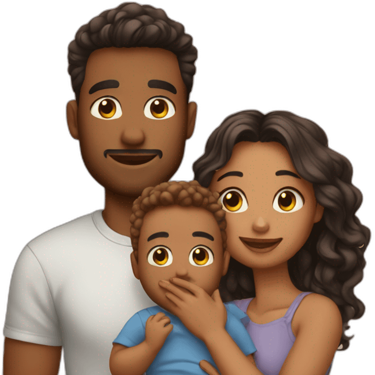 Cute couples with baby emoji