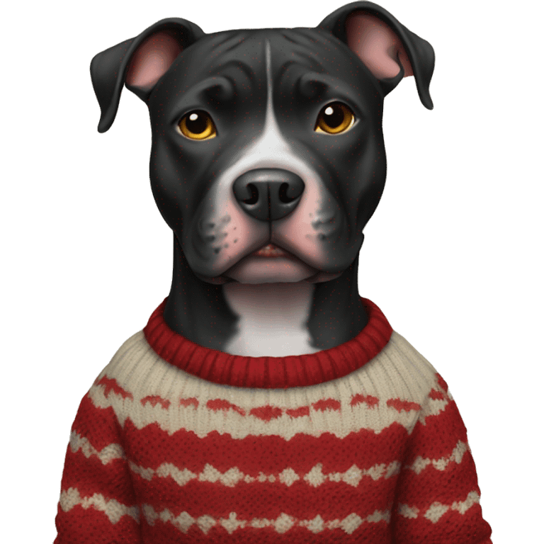 black pitbull with sweater emoji