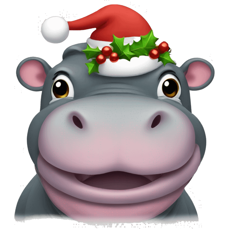 Christmas hippo emoji