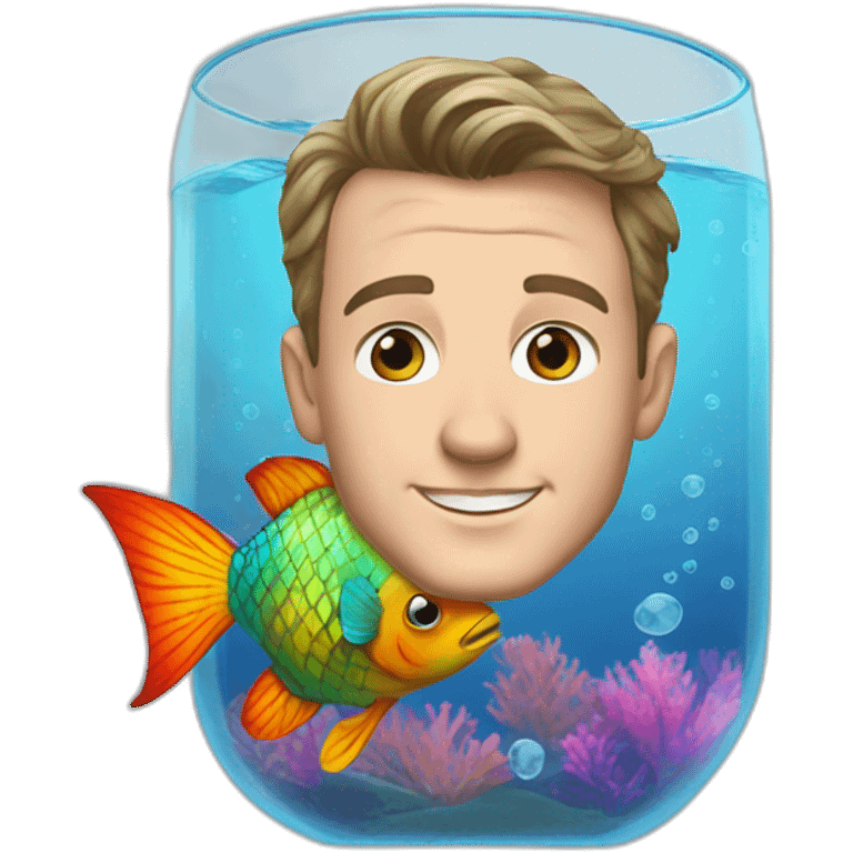 Jonathan Toews as rainbow fish inside an aquarium emoji