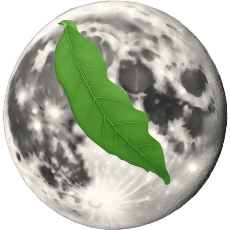 Leaf on moon  emoji