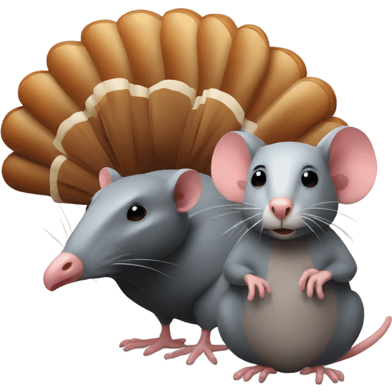 Rat and turkey  emoji