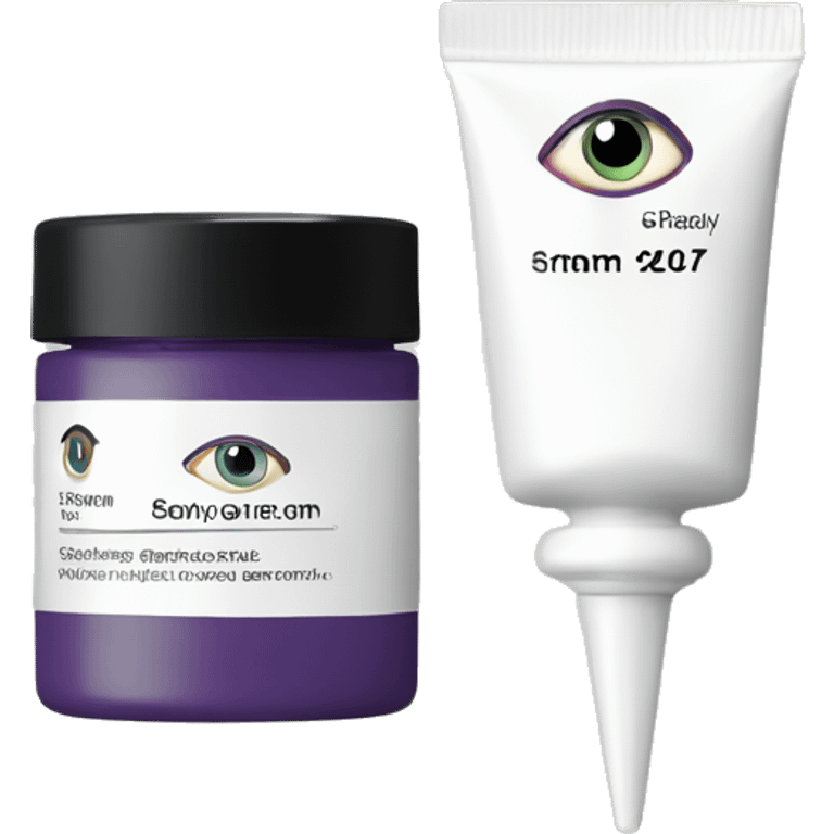 eye cream bottle with label emoji