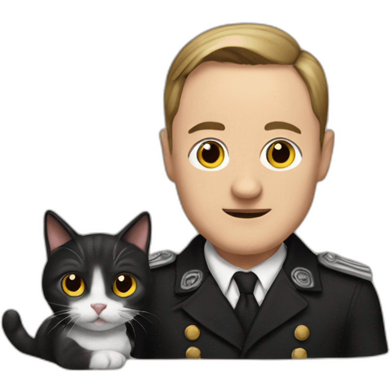 Adolf with a cat emoji