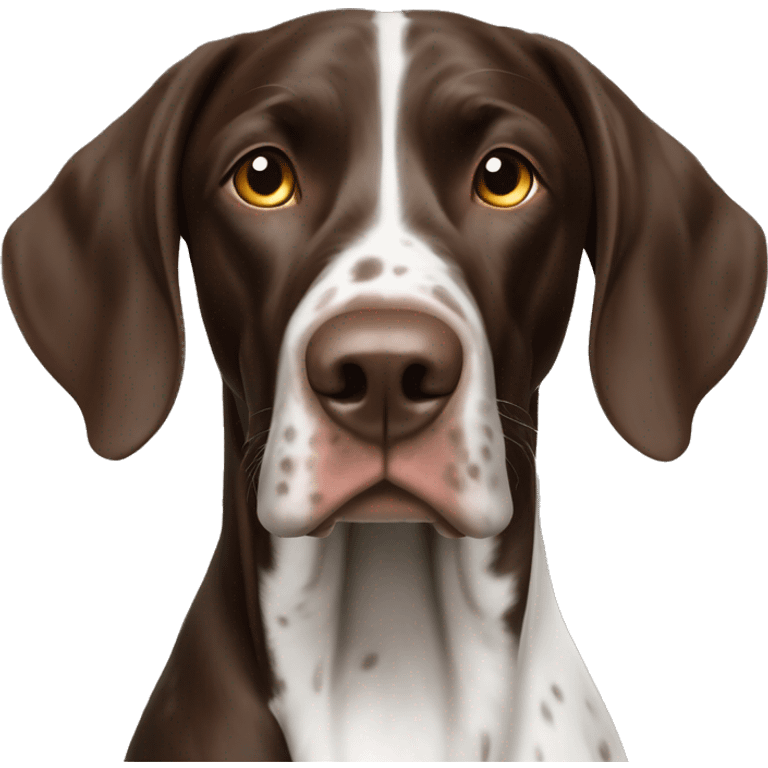 brown gsp dog French Pointer, dark brown roan with eyes, no white spots, nowhite  emoji