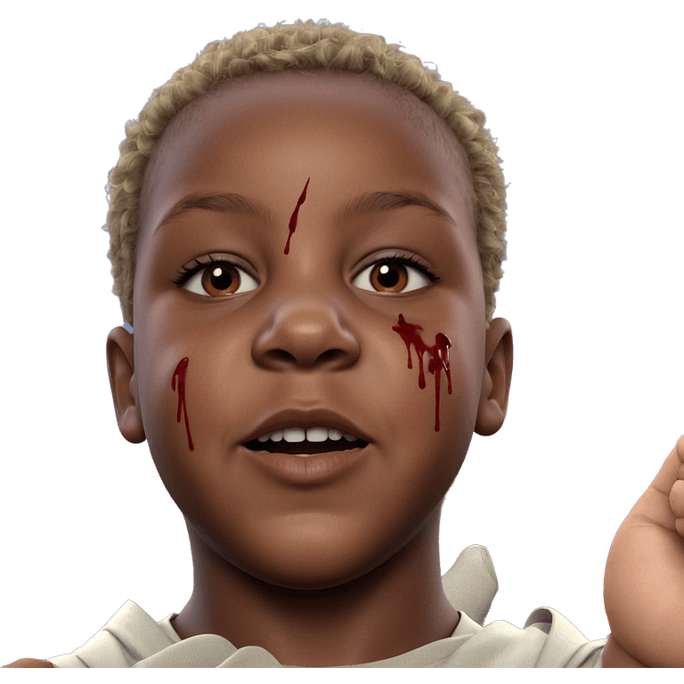 bloodied gaze of a lone boy emoji