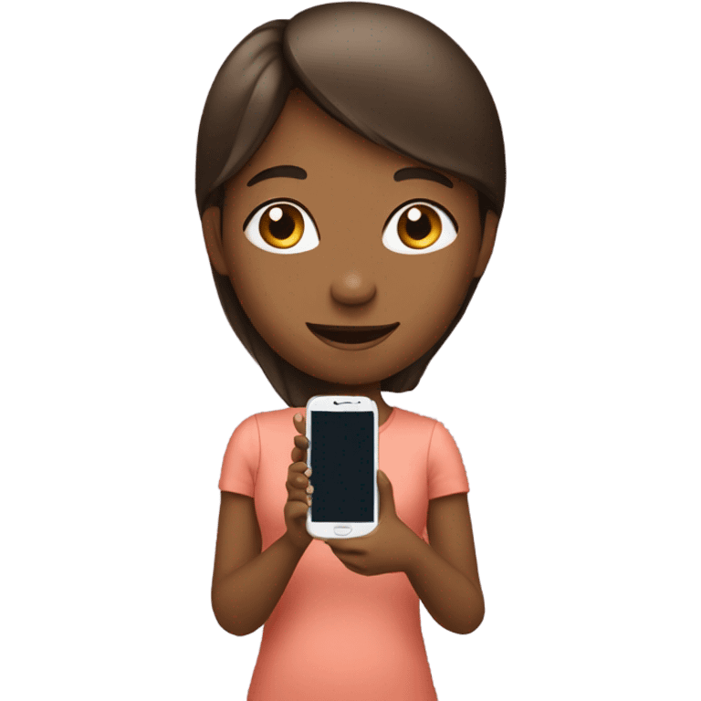 girl with smartphone portrait emoji