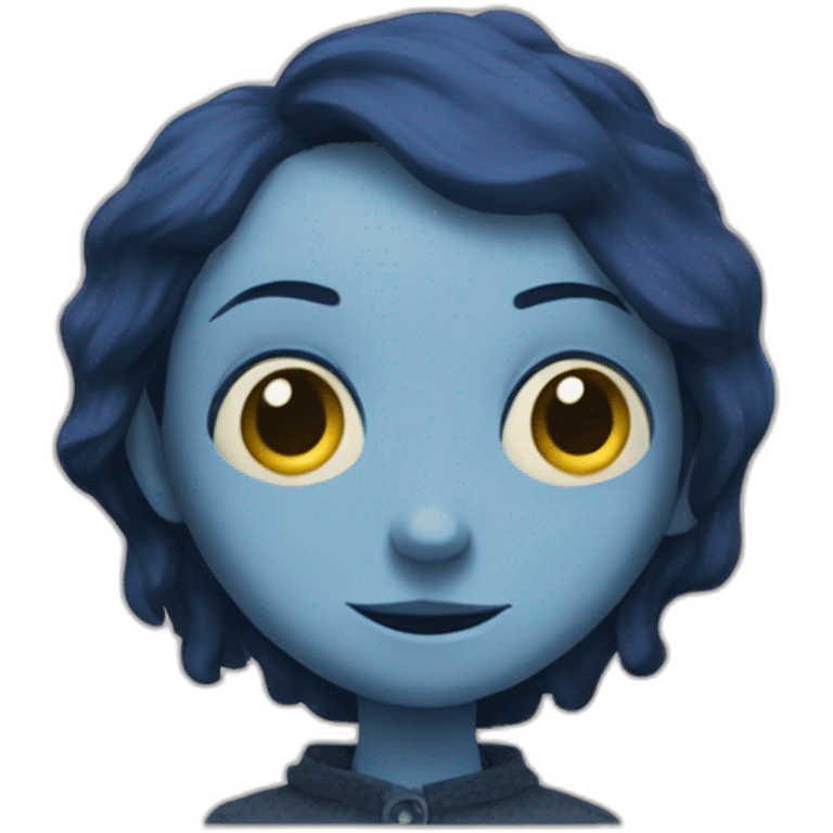 Coraline with button for eyes emoji