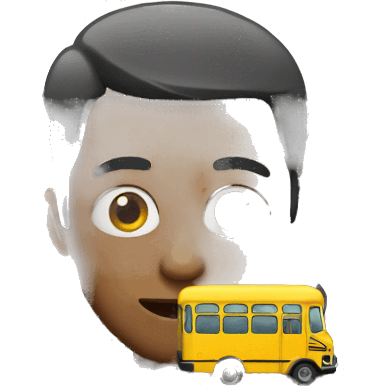 a man eating bus emoji