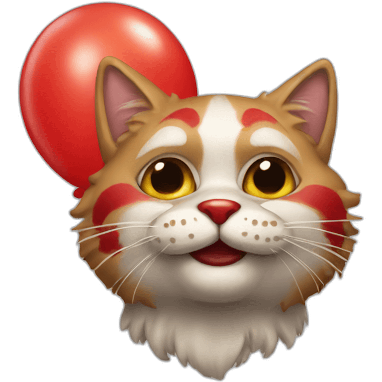 cat clown red nose emoji