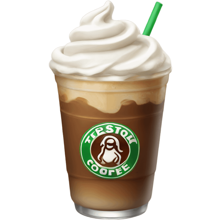 Iced coffee with whipped cream emoji