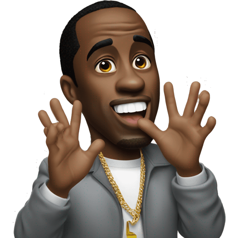 P.Diddy clapping his hands with his tongue out emoji