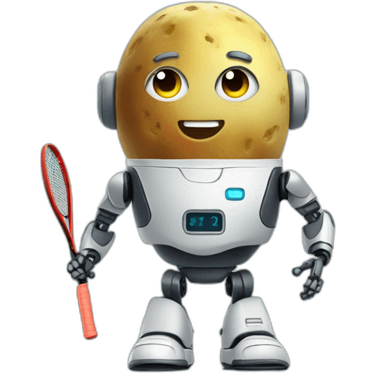 Robot potato in tennis uniform emoji