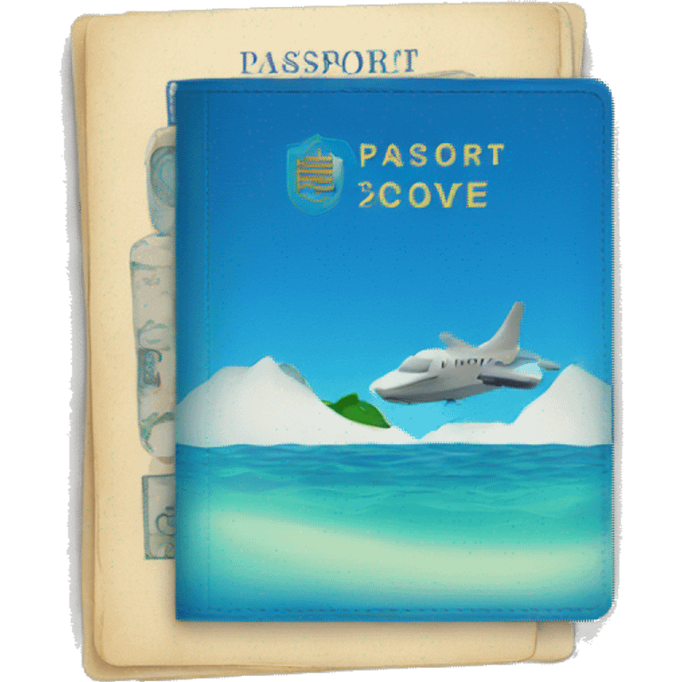 passport with blue cove emoji