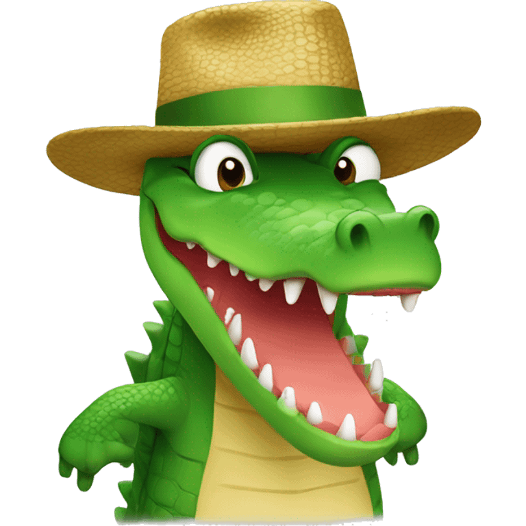 Crocodile with a hat emoji