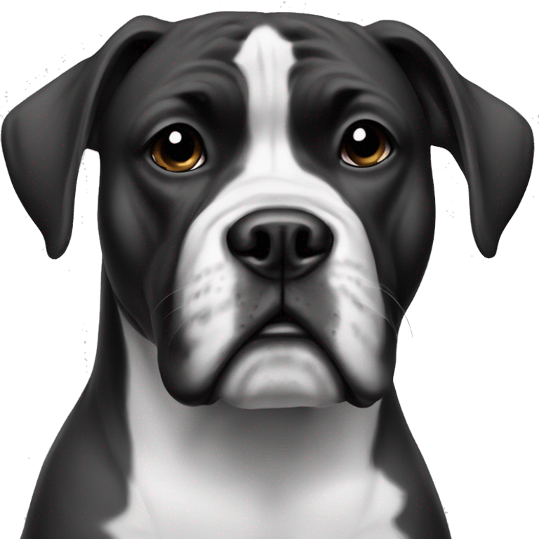 Dog boxer black and white emoji