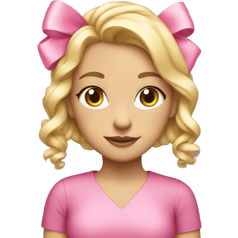 Blonde girl with pink bows in her hair  emoji