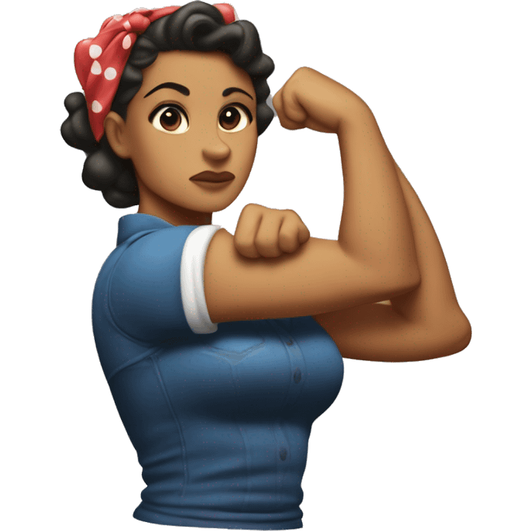 lightskin Rosie the Riveter shows biceps emoji