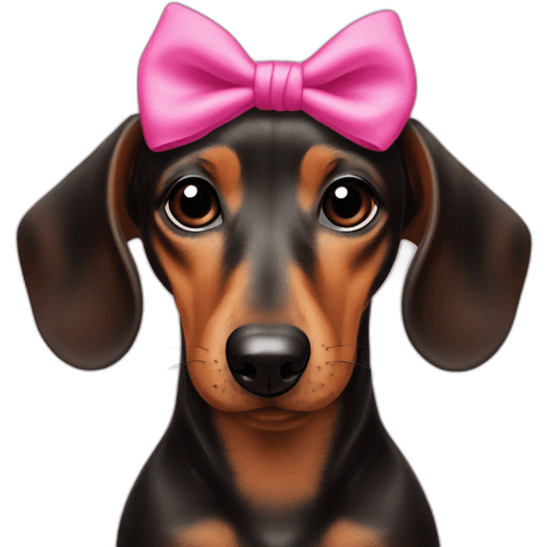 Dog dachshund with a pink scrunchie emoji