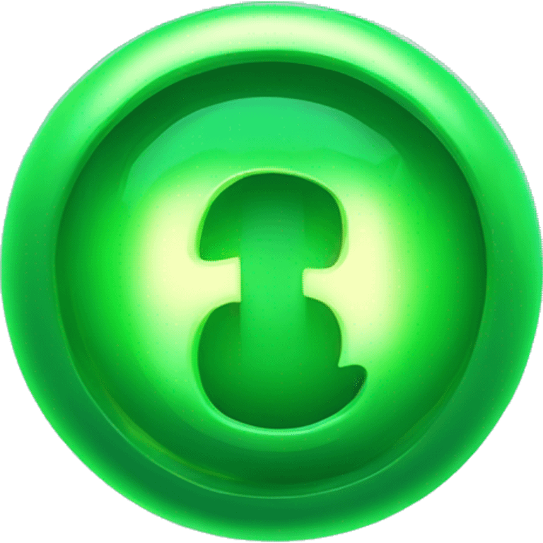 futuristic green glowng 3D dollar sign. emoji