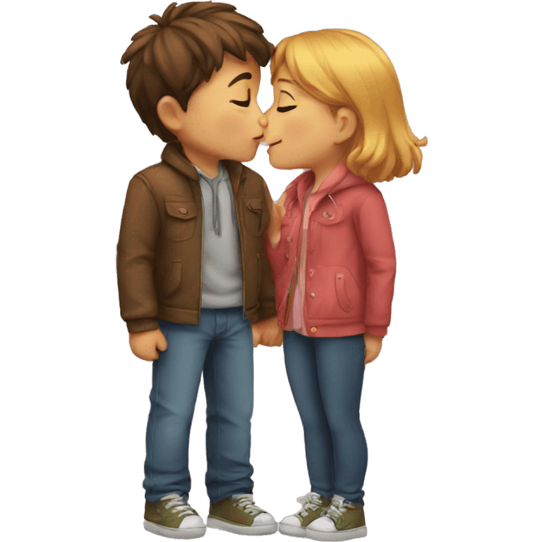 A boy kising girl  emoji