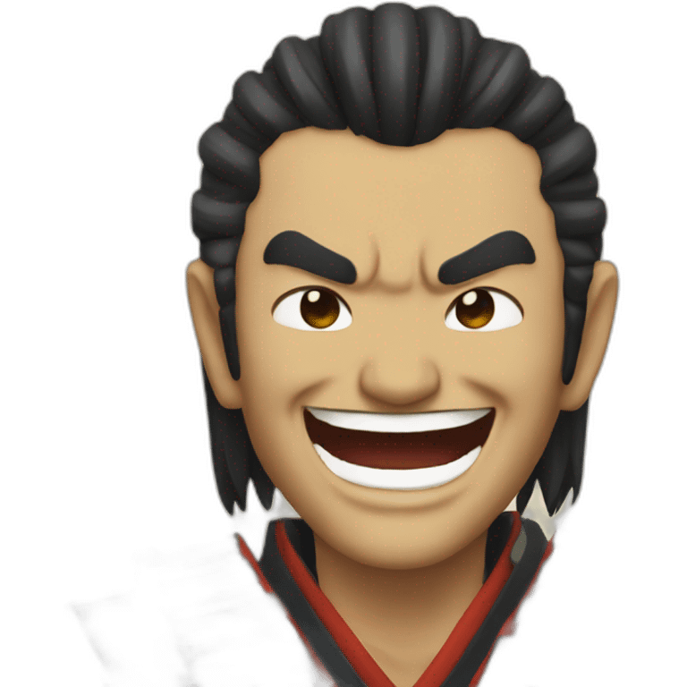 Oni samurai laugh emoji