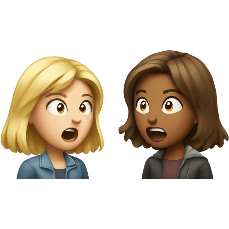 Girl yelling at girl  emoji