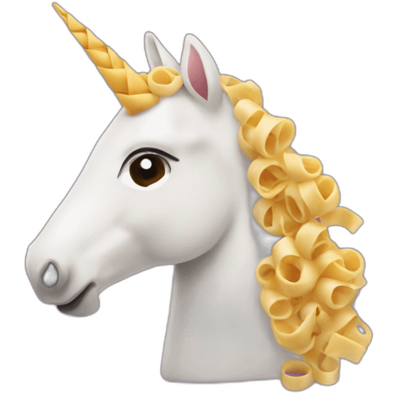 unicorn with pasta and cheese emoji