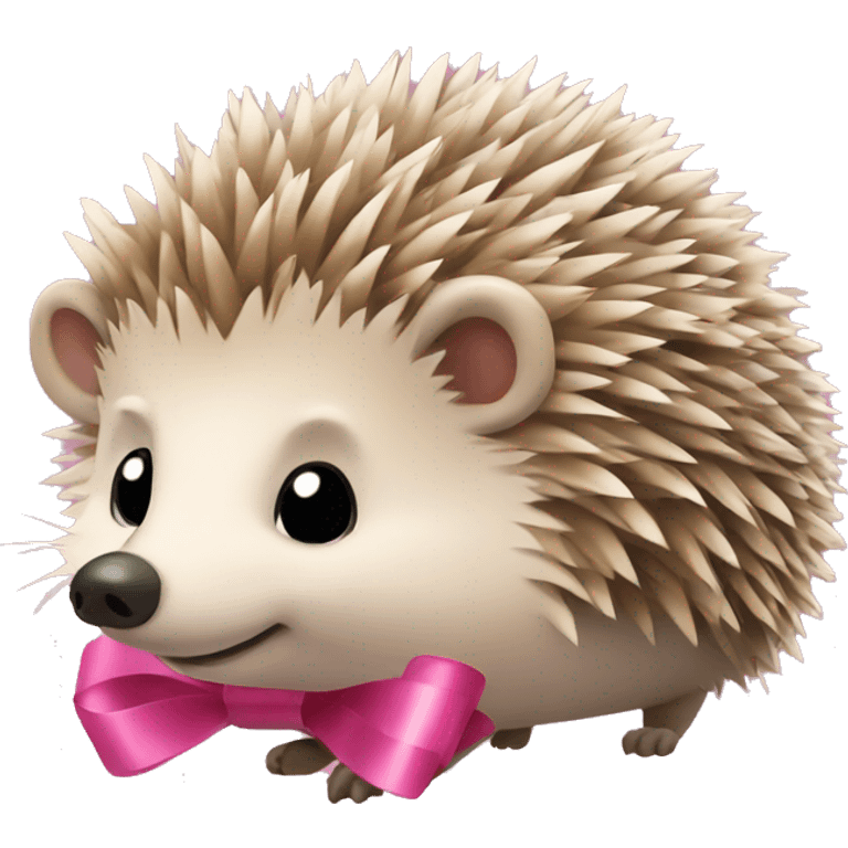 hedgehog with a pink bow emoji