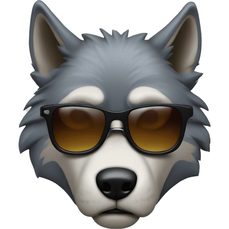 angry wolf wearing suit and sunglasses  emoji