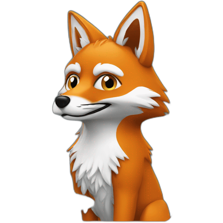 Fox looking a computer emoji