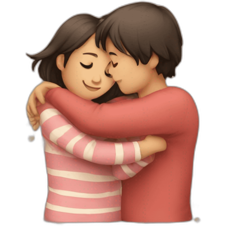 Hug between boy and girl images emoji