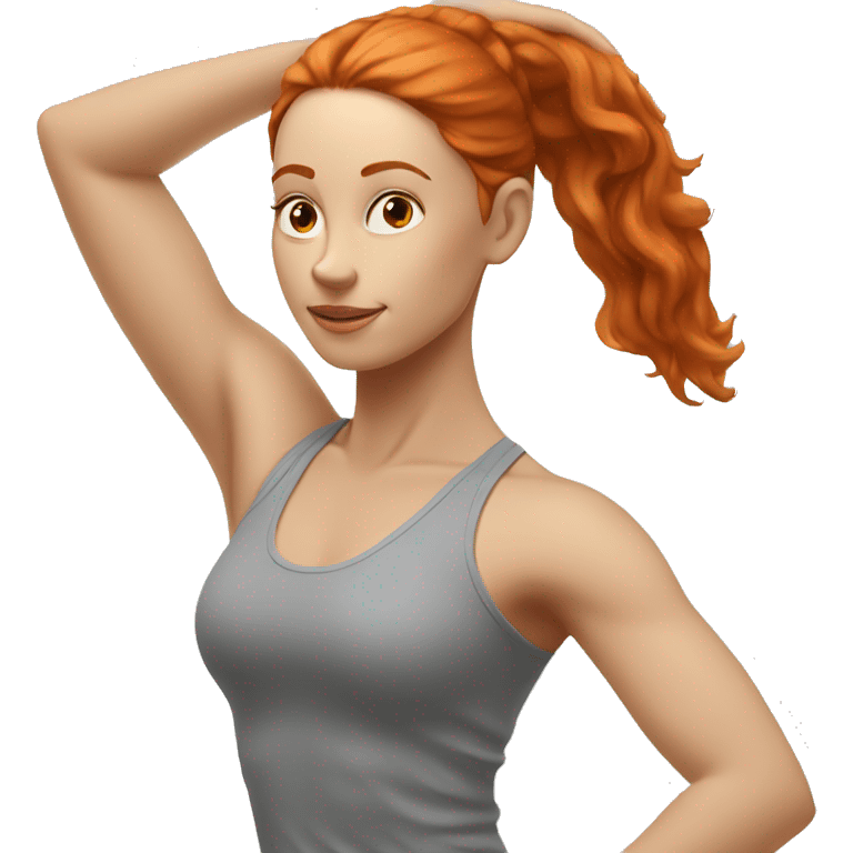 White redhead girl yoga pose emoji