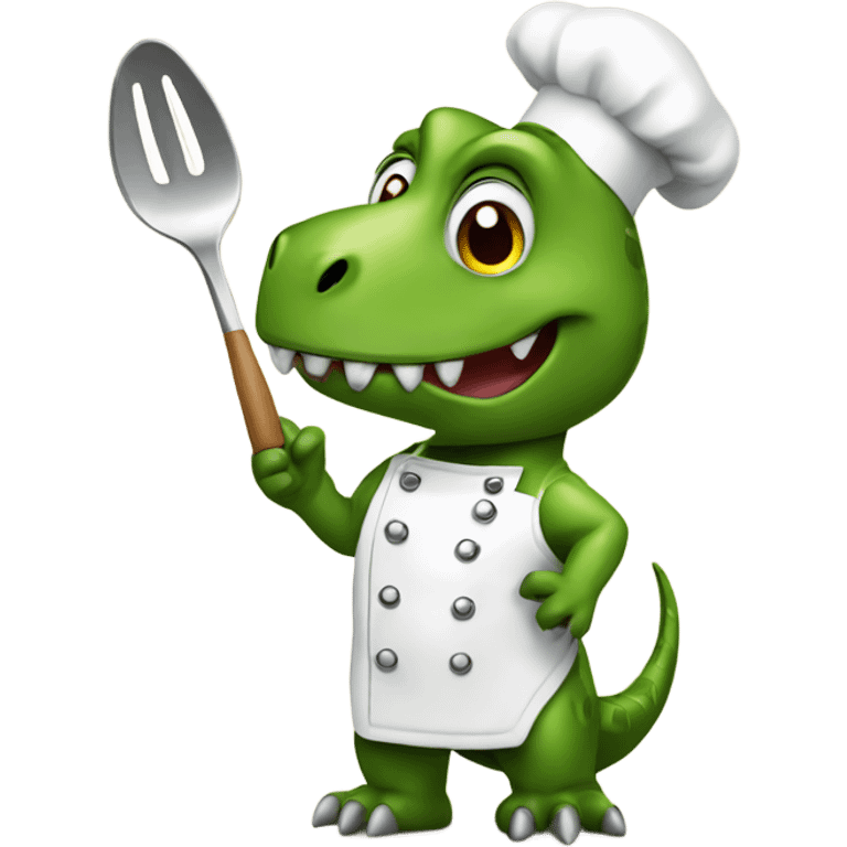 dinosaur as a chef emoji