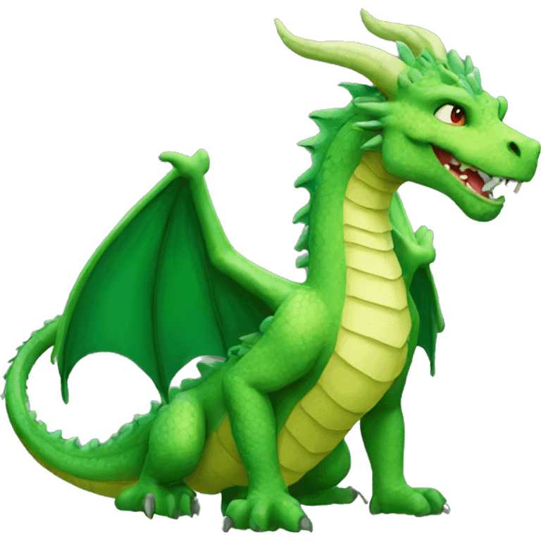 friendly green dragon draw emoji