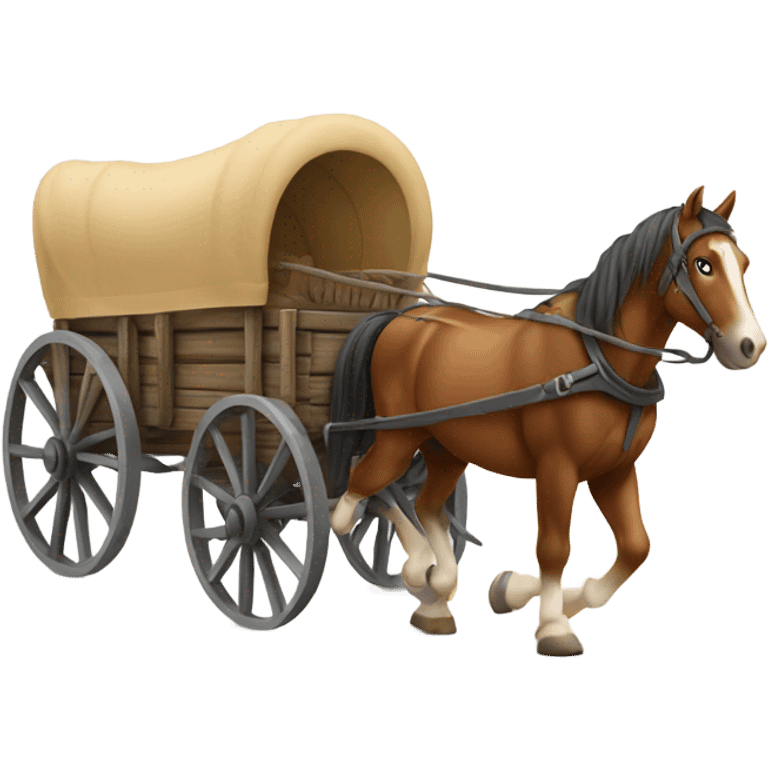 Horse with wagon emoji