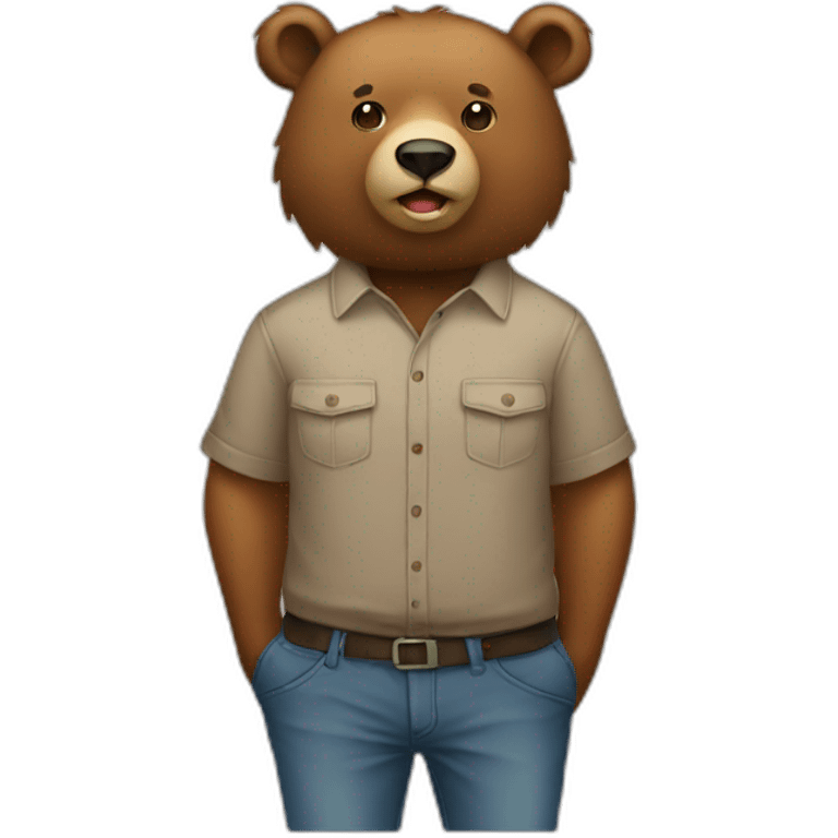 Bear with crop shirt emoji