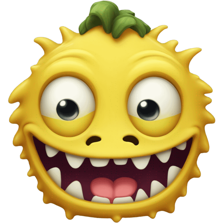 a funny scary yello  emoji