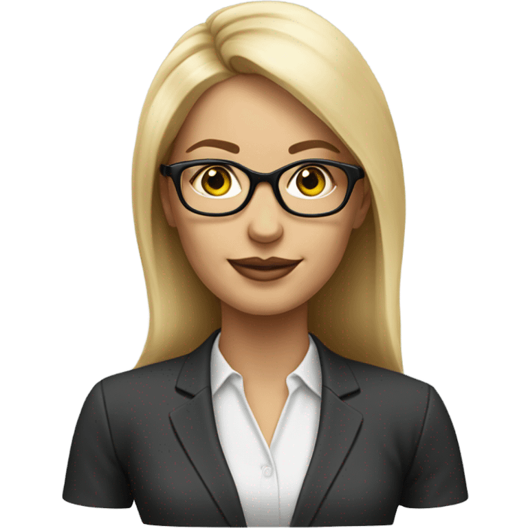 Realistic corporate lady eyes blonde hair with glasses  emoji