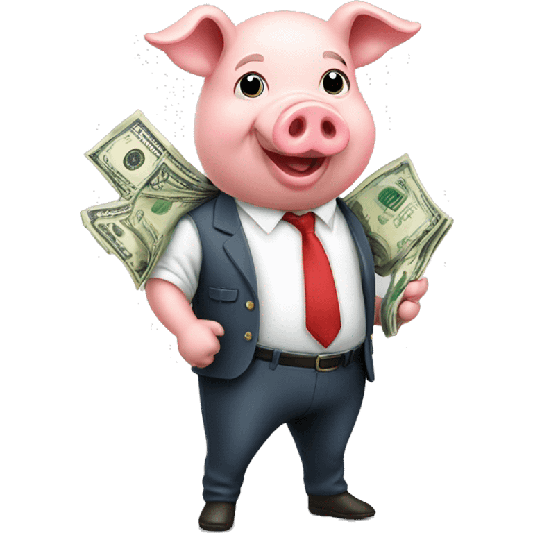 pig with money in pockets emoji