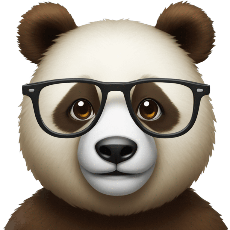 One panda and one brown bear with glasses emoji