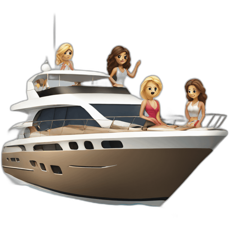 yacht with women emoji