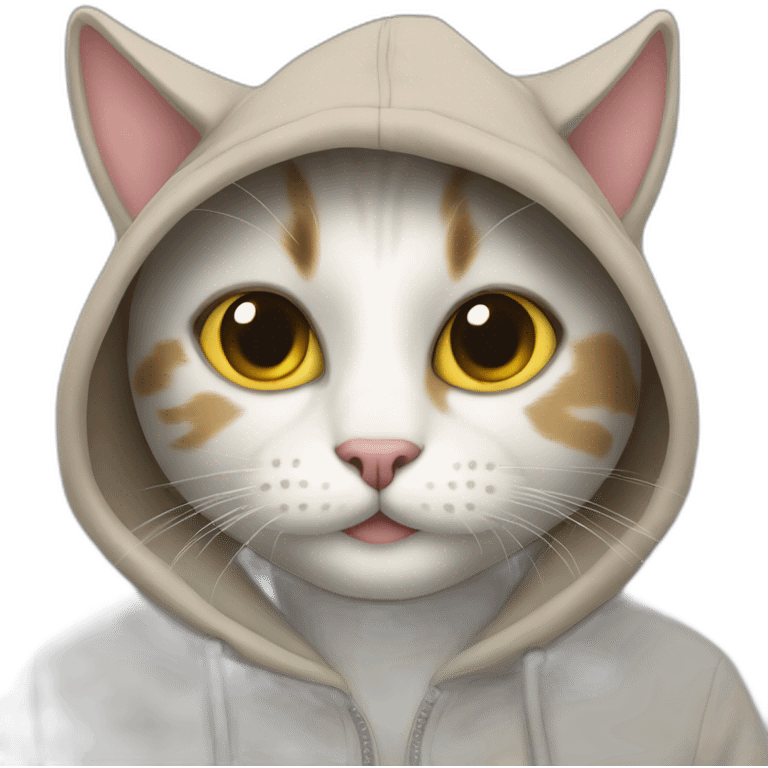 Cat with a hoodie  emoji