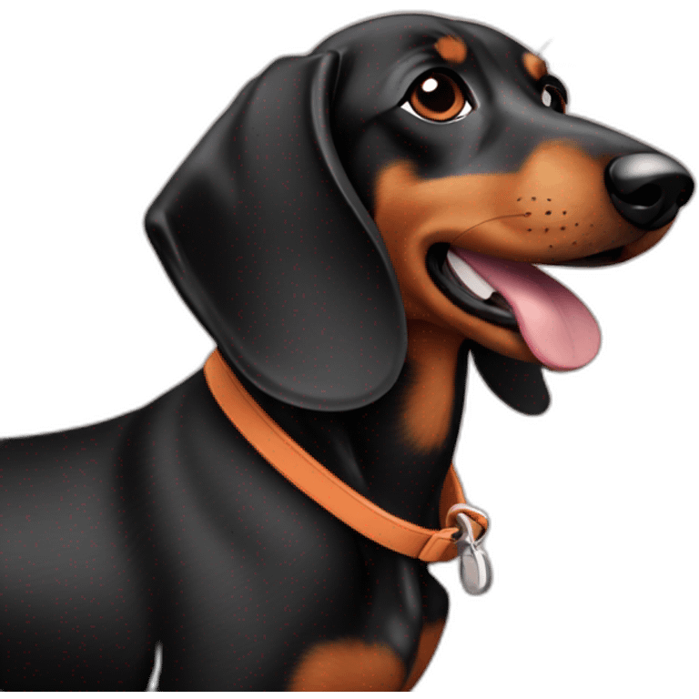 Sausage dog black emoji