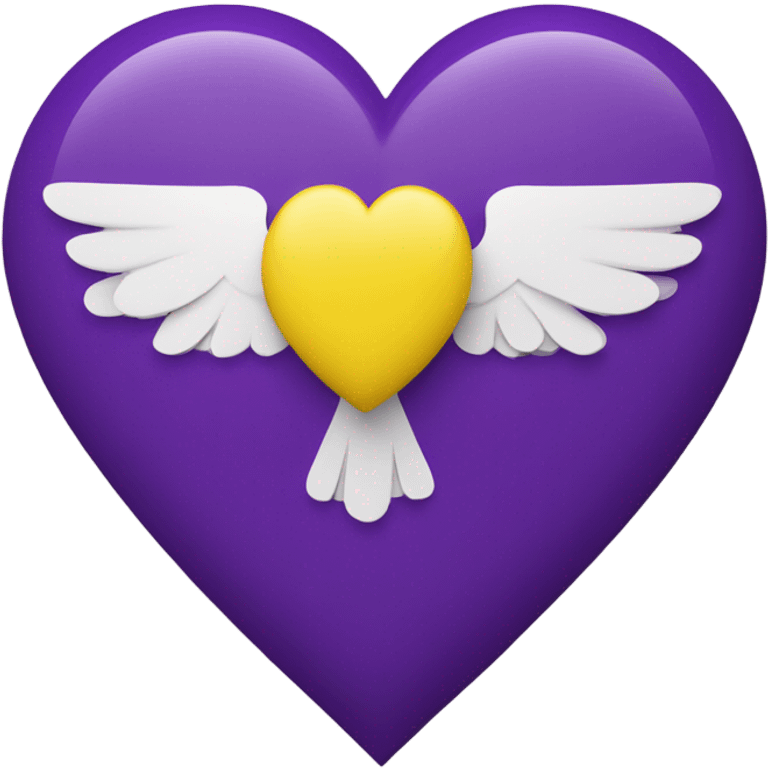 Country flag that’s color purple with a yellow heart on the center with white wings emoji