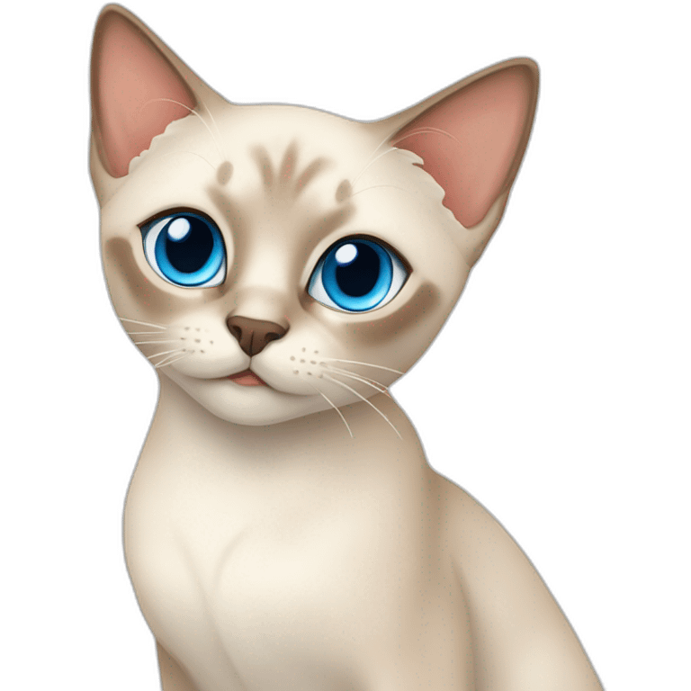 Flamepoint siamese cat blue eyes emoji