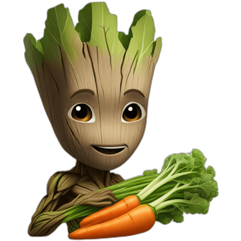 Groot eating veggies emoji