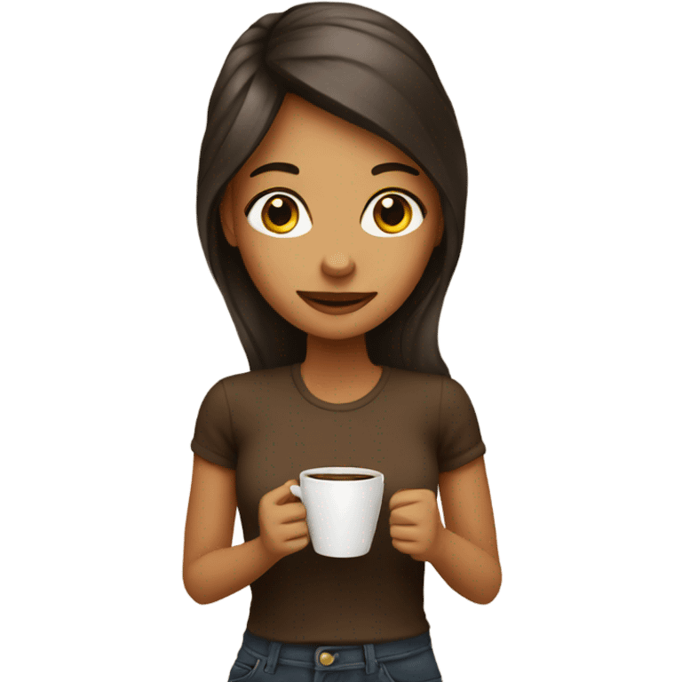 Girl with coffee emoji