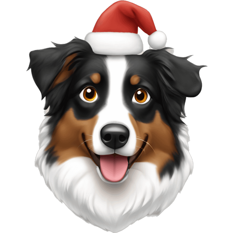 Australian shepherd 3 color Christmas  emoji